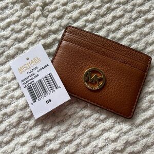 Michael Kors Brown Leather Card Case